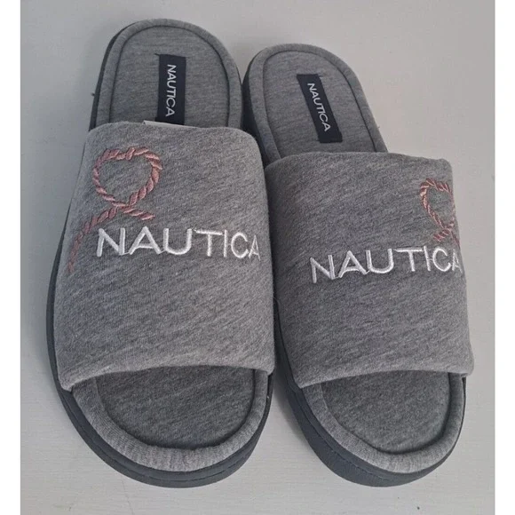 Nautica Eldridge Valentine Mule Slippers US Women's Size 7-8 Gray Open Toe - Picture 2 of 7